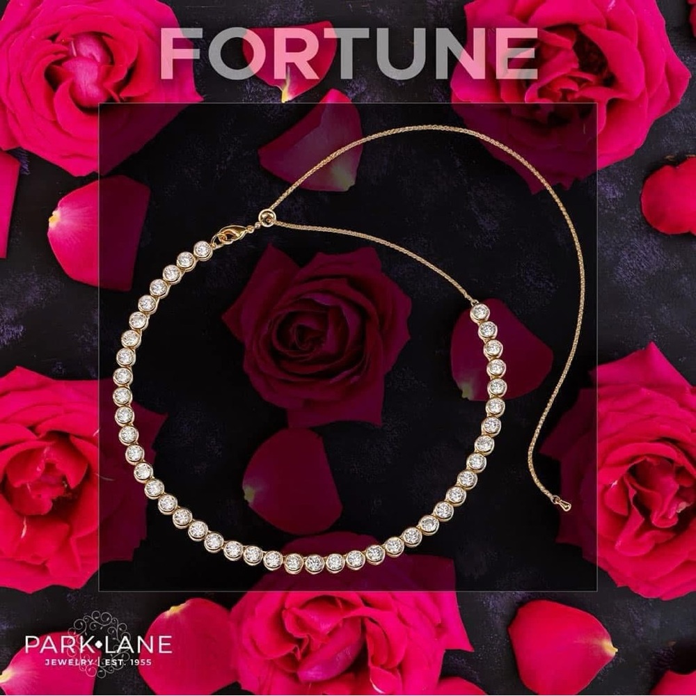 Fortune Necklace- Park Lane Gold Tennis Necklace with round stones